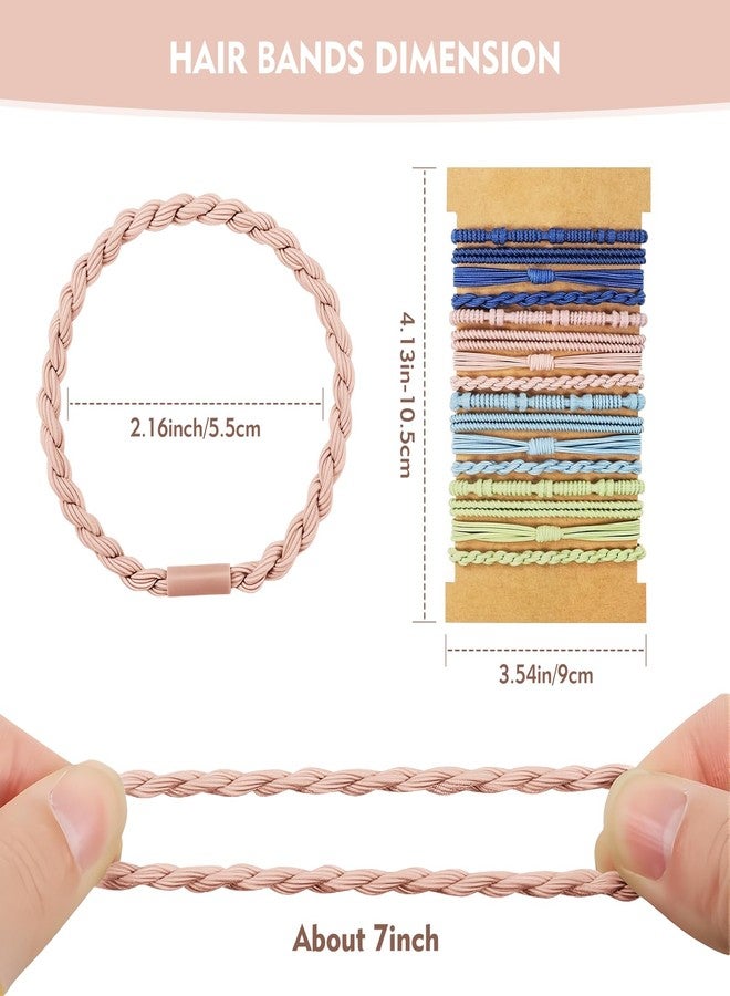 FLATRI 32Pcs Boho Bracelet Hair Ties, No Damage Elastic Bracelets, Brownsoft Hair Ties Accessories for Girls and Women Cute Bands for Thick or Thin Hair - Image 2
